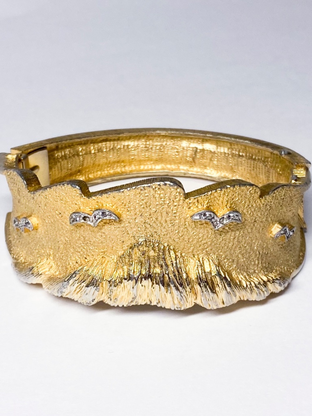 Hattie Carnegie RARE Authentic Vintage Bracelet Gold Tone Rhinestones Bangle